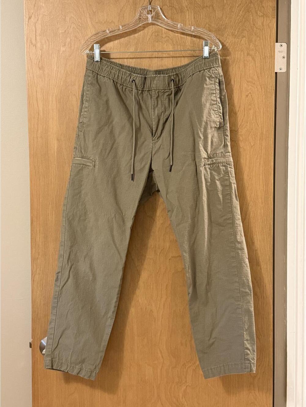 Mango MNG Olive Khaki Cargo Jogger Pants Men's Size 32‎ Drawstring Tapered
